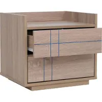 MCW Nachtkastje -P44, nachtkastje, nachtkast, 2 lades, MDF, 43x48x41 cm ~ Sonoma-eikenlook