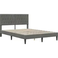 vidaXL Bedframe met hoofdeinde Donkergrijs 140 x 190 cm Fluweel