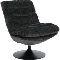 MCW Loungestoel -Q29, cocktail-/gestoffeerde-/relaxstoel, draaibare stoel, chenille (470 g/m²), Oeko-Tex, staal ~ donkergrijs