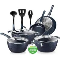 OEM Inductiekookset met keramische pannen - 11-delig - Blauw - Vrij van PFAS