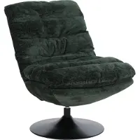 MCW Loungestoel -Q29, cocktail-/gestoffeerde-/relaxstoel, draaibare stoel, chenille (470 g/m²), Oeko-Tex, staal ~ groen