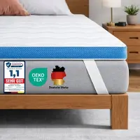 Komfortec Topper 160x200x7.5 cm – Traagschuim met Gel - Topdekmatras - Orthopedisch - Wasbare Aloë Vera Hoes