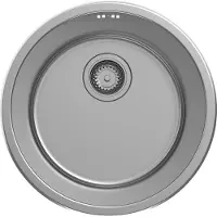 Pure.Sink Rondo RVS Ronde Spoelbak Vlakinbouw, Onderbouw en Opbouw 37 cm PRN38-02