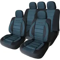 HomeShopXL Universele stoelhoezen auto - PREMIUM - Zwart/Blauw - Stoelhoes voor in de auto - Complete set - Stoelhoezenset