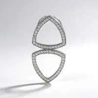 Cavill - Zilveren hanger 925 sterling - 66 Cambodjaanse zirkonen 1,07 ct - Modern geometrisch design - Luxe en elegant