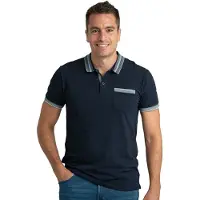 Privata Heren Poloshirt met Korte Mouwen en Zak en Contrasterende Details PRI2632