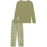 Schiesser Pyjama 'Comfort Essentials' beige / groen / kaki