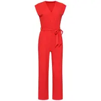 Smashed Lemon Elegante jumpsuit in travel kwaliteit met wijde pijp |