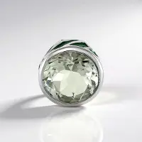 Cavill - Zilveren Hanger 925 Sterling Zilver Platina - 3,96 ct Groene Amethist Rond 11 mm - Elegant Tijdloos MONOSONO