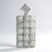 Cavill - 925 Sterling Zilver Hanger - 15 Ronde Spectroliet 6 95 ct - Witte Topaas 0 007 ct - Elegant Rechthoekig Edelstenen