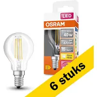 Osram 6x LED lamp E14 | Kogel P40 | GlowDim | Filament | 2200-2700K | Dimbaar | 4W (40W)