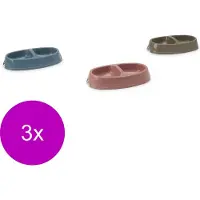 Savic Kattenvoerbakje Dubbel - Kattenvoerbak - 3 x Assorti per stuk