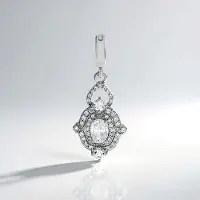 Cavill - Zilveren Hanger 925 Sterling - Witte Saffier 0,445 ct uit Madagaskar - Platina Afwerking - Ovaal & Rond - Luxe Zirkonia