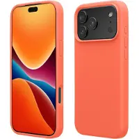 Kwmobile telefoonhoesje geschikt voor Apple iPhone 18 Pro Max / iPhone 17 Pro Max - Hoesje met siliconen coating - Smartphone case in levendig koraal