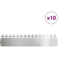 vidaXL Gazonranden 10 st 103 x 0,05 x 22 cm Roestvrij staal Zilver