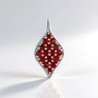 Cavill - Zilveren Hanger Rond - 925 Sterling Zilver Platina Geplateerd - 1,004 Ct Briljant Robijn Tanzania - Elegant Sieraad Dames