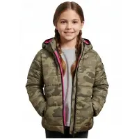 Superdry - Winterjas Meisjes - Omkeerbaar - Roze - Camo - Gewatteerd