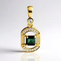 Cavill - Luxe Hanger 925 Sterling Zilver Verguld met 0,466 ct Achthoekige Indigoliet en Cambodjaanse Zirkonen - Elegante Dames Sieraden