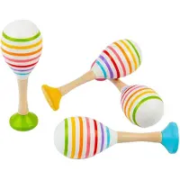 Bigjigs houten maraca speelgoed set - kleurrijk muziekinstrument.