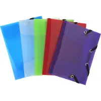 Exacompta 25x Crystal Color Elastomap 3 kleppen - pocket 12x16cm - Geassorteerd - 50700E