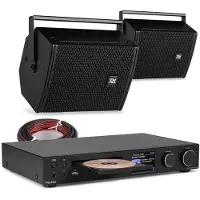 Power Dynamics PDW5B indoor muziekinstallatie - Met speakers en tuner - WiFi internetradio - Zwart