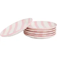 OTIX Ontbijtborden - 6 Stuks - Roze - Wit - Gebaksbordjes - Dessertborden - 19 cm - MARINA