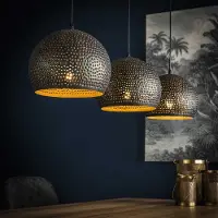 Zaloni Hanglamp Murray 3 kap zwart bruin