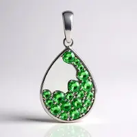 Cavill - Zilveren hanger 925 sterling zilver gerhodineerd - AAA Keniaanse tsavoriet 0,81 ct druppelvorm - Groen, elegant, prong zetting