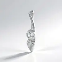 Cavill - Zilveren Hanger 925 Sterling Zilver - Cambodjaanse Zirkoon 0,572 ct - Modern Elegant Design - MONOSONO Collection