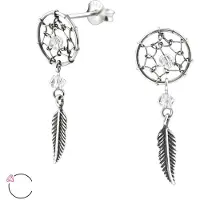 Montebello Oorbellen Ancor – Dames – 925 Zilver – Geoxideerd – 8 x 22 mm – 37 mm