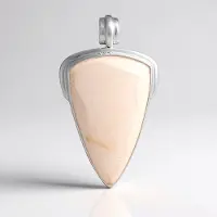 Cavill - Zilveren Hanger - 925 Sterling Zilver - Druzische Agaat 34,6 ct - Roze Trilliant Cabochon - Modern Minimalistisch Design