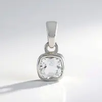 Cavill - Zilveren Hanger met Witte Topaas 1,06 ct - 925 Sterling Zilver Platina Geplateerd - Antiek Kussen Slijpsel 6mm - Elegant & Tijdloos Sieraad