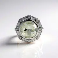Cavill - Elegante Zilveren Hanger met 4,963 ct Groene Amethist - 925 Sterling Zilver Geplatineerd - Ronde Vorm met Cambodjaanse Zirkonen - 5,651 ct