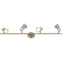 Globo Plafondlamp Spot strip plafondlamp zilver Woonkamerlamp met verstelbare spots, mat nikkel, 4x GU10, LxH 78,5x15cm
