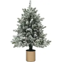 HOMCOM Kerstboom, 100 cm, met 130 takken, vlamvertragend