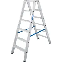 Krause Dubbele trapladder van aluminium, 2 x 6 treden