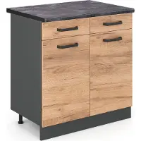 Vicco Keukenonderkast R-Line Krachtige eik goud 80 cm , WB Antraciet, Model 46328