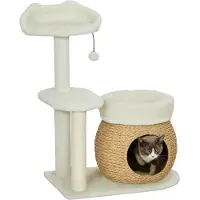 PawHut krabpaal - voor katten tot 5 kg - 60x40x79 cm - crèmewit