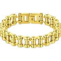 Mendes Heren armband Edelstaal Biker Chain Goudkleurig