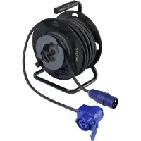 Sygonix SY-6684366 Kabelhaspel 25 m Zwart CEE-Cara-stekker