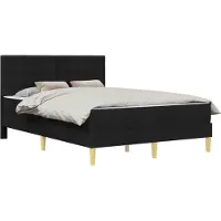 vidaXL Bedframe met matras met hoofdeinde Zwart 120 x 190 cm Stof