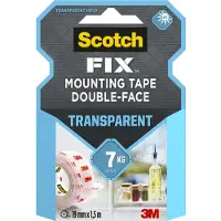 Scotch Montagetape Speciale tape Transparant mounting Transparant 19 mm (B) x 1,5 m (L) 7 kg
