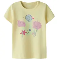Name it BABY T-shirt lichtgeel Meisjes Stretchkatoen Ronde hals Printopdruk - maat 56