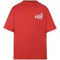 No Way Monday X Job Dutchtuber T-shirt met backprint rood Jongens/Meisjes Stretchkatoen Ronde hals - maat 110/116
