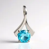 Cavill - Zilveren Hanger met Blauwe Apatiet 0,68 ct - 925 Sterling Zilver met Palladium - Rond Geslepen Edelsteen - Modern Elegant Sieraad