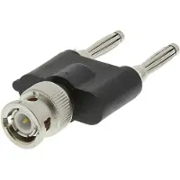 Telegärtner 100023663 Meetadapter BNC-stekker - Banaanstekker 4 mm, Banaanstekker 4 mm Zwart, Zilver