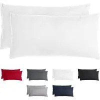 Komfortec Set van 2 Premium Kussenslopen 40x80 cm - Superzachte Kussenhoes – 100% - Geborsteld Mikrovezel 90g/m² - Wit