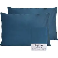 Komfortec Set van 2 Premium Jersey Kussenslopen 40x60 cm - Superzachte Kussenhoes – 100% Katoen – 150 g/m² - Blauw
