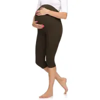 Merry Style Dames Leggings - Zwangerschapskleding - Capri - Viscose - MS-MS10-298-LE - Bruin - M