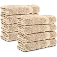Komfortec 8x Handdoek 50x100 - 100% Katoen – Handdoekenset - Zacht - Zandbeige